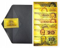 Набор польских банкнот PRL с позолоченным сертификатом из ПВХ с низким номиналом