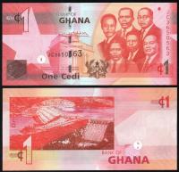 $ Ghana 1 CEDI P-37g UNC 2017