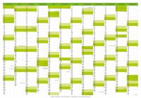 Planner ścienny 2026 140x100 cm - zielony