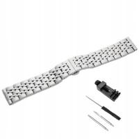 Bransoleta stalowa do zegarka 21mm SREBRNA