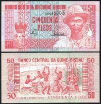 $ Gwinea Bissau 50 PESOS P-10 UNC 1990