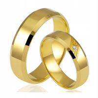 Золотые обручальные кольца с бриллиантом набор 585 14k