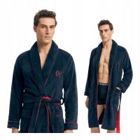 Szlafrok męski HENDERSON GOT 36375-59 do kolan granat