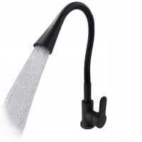 ГИБКИЙ СМЕСИТЕЛЬ ДЛЯ КУХОННОЙ РАКОВИНЫ, ГИБКИЙ НОСИК, КРАН 360°, ЧЕРНЫЙ