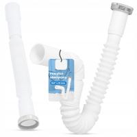 Syfon ELASTYCZNY Zlewu Umywalki 5/4x32 Odpływ Kuchenny Rura Półsyfon Bia L5