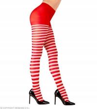 КОЛГОТКИ СНЕЖИНКИ В БЕЛО-КРАСНУЮ ПОЛОСКУ М