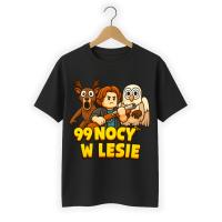 KOSZULKA DZIECIĘCA CZARNA 99 NOCY W LESIE JELEŃ ROZMIAR M 140CM