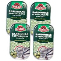 Sardynki portugalskie w oliwie z oliwek Ramirez 0,125 kg zestaw 4 sztuki