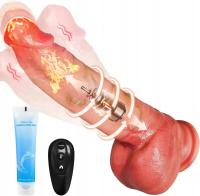 22 cm Klasyczne wibrator dla kobiet, 10 wibracji, 7 pchnięć, podgrzewane