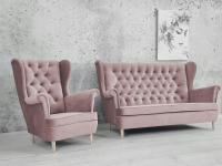 КОМПЛЕКТ ДЛЯ ОТДЫХА СТЕГАНЫЙ ДИВАН УШАК III КРЕСЛО УШАК ГЛАМУРНЫЙ СТИЛЬ