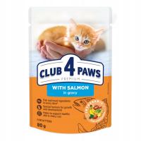 Mokra karma dla kociąt Sos Saszetka Łosoś Club 4 Paws Premium 80g Kocięta
