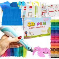 Długopis 3D Lewer Książka z Szablonami do Długopisu 3D Szablon x 14 + Mata silikonowa do długopisu 3D PD żółta z ochraniaczami na palce