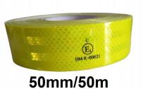 TAŚMA ODBLASKOWA KONTUROWA 50 m NEON MIKROPRYZMATYCZNA OSTRZEGAWCZA żółta