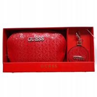 Guess zestaw prezentowy czerwona skórzana kosmetyczka i breloczek brelok