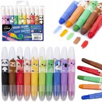 KIDEA гелевые карандаши 10 цветов идеально подходит для малышей мягкие и непрозрачные