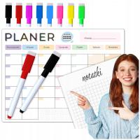 PLANER MAGNETYCZNY NOTATNIK NA LODÓWKĘ MARKERY SUCHOŚCIERALNE ZESTAW DUŻY