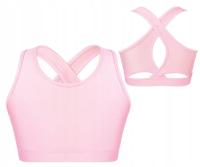 Top Sportowy Stanik Gimnastyczny Biustonosz Lycra Różowy