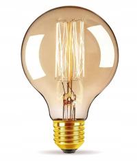 Декоративная лампа E27 ретро Edison G80 - дымчатое стекло-сильная