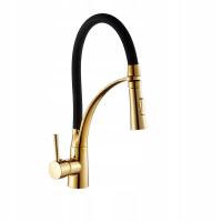 Кухонный кран Alice Gold выдвижной носик кран гибкий