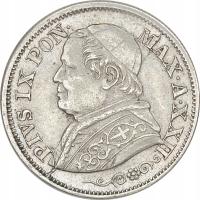 3.db.PAPIESTWO, PIUS IX, 10 SOLDI 1868/ XXII