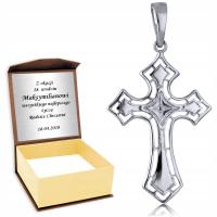 Серебряный Кулон 925 Серебро Мужской Крест Крестик Гравер