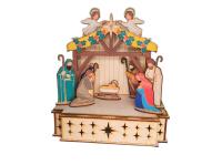 Szopka kościółek Bożonarodzeniowy sklejka 3mm do samodzielnego montażu DIY