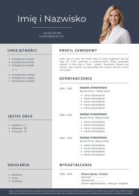 SZABLON WZÓR CV / RESUME (1 strona) - MS WORD (docx), CANVA