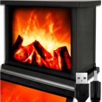 KOMINEK LED LAMPION Z OGNIEM 3D RUCHOMY PŁOMIEŃ LAMPA DEKORACJA ZIMA 28 CM