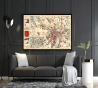 Старый план Познань 1946г. 70x50cm