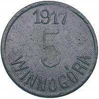 Winnogóra, majątek, Henryk Mańkowski, 5 fenigów 1917, cynk, BARDZO RZADKA!