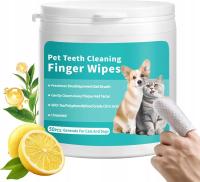 Chusteczki do czyszczenia zębów dla psów Pet Dental Finger Wipes for Dogs & Cats 50PCS