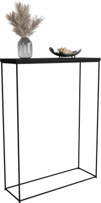 Konsola metalowa toaletka stolik półka stojąca loft czarny matowy 60x20h80