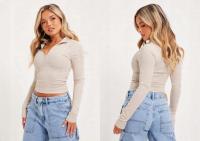 Nelly top damski beżowy klasyczny