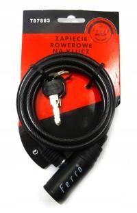 Zamknięcie zapięcie rowerowe na kluczyk linka 1.5m