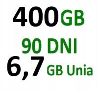 Plus internet LTE na kartę 400 GB 90 DNI 6,7GB UE UNIA EUROPEJSKA