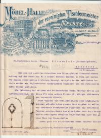 NYSA. Rachunek firmy stolarskiej z 24.11.1909 r.; winieta – litografia