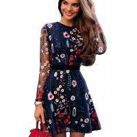 Детское платье Стильное с декоративной вышивкой цветочный узор элегантный 152