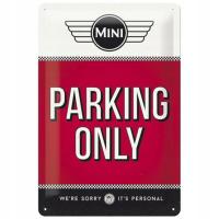Доска плакат MINI COOPER PARKING ONLY жестяной