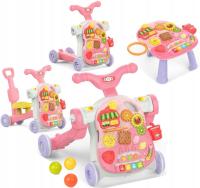 WIELOFUNKCYJNY JEŹDZIK CHODZIK PCHACZ STOLIK INTERAKTYWNY DLA DZIECKA KOSZ