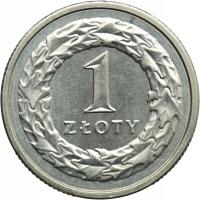 Polska, 1 złoty 1990, st. 1-, BARDZO ŁADNA