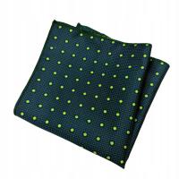 Poszetka wypustka zielona kropki chusteczka