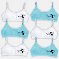 Zestaw 6 Sztuk Biustonosz Stanik Dziewczęcy Młodzieżowy Bawełniany S/140