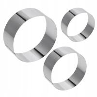 ZESTAW PIERŚCIENI DO PIECZENIA METALOWE RANTY OKRĄGŁE DO MINI TART 3 szt.
