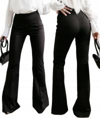 Брюки клеш элегантный шить карманы хлопок черный