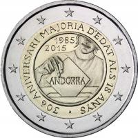 Andora 2015, 2 euro okolicznościowa - Prawo Wyborcze - bankowy/ unc