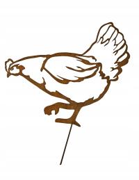 Металлическая курица 9 украшение украшение для сада домашнее животное ржавчина эффект Korten