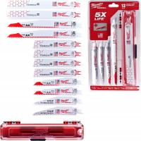 Zestaw brzeszczotów do piły szablastej do drewna metalu Milwaukee 12 szt.