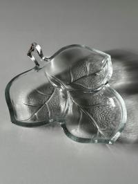 Patera półmisek liść vintage szkło PRL G69