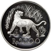 Indonezja, 2000 rupii 1974, Tygrys jawajski