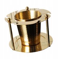 Okrągłe wiaderko na lód wielofunkcyjne wielokrotnego użytku oszczędzające miejsce solidne eleganckie złoto